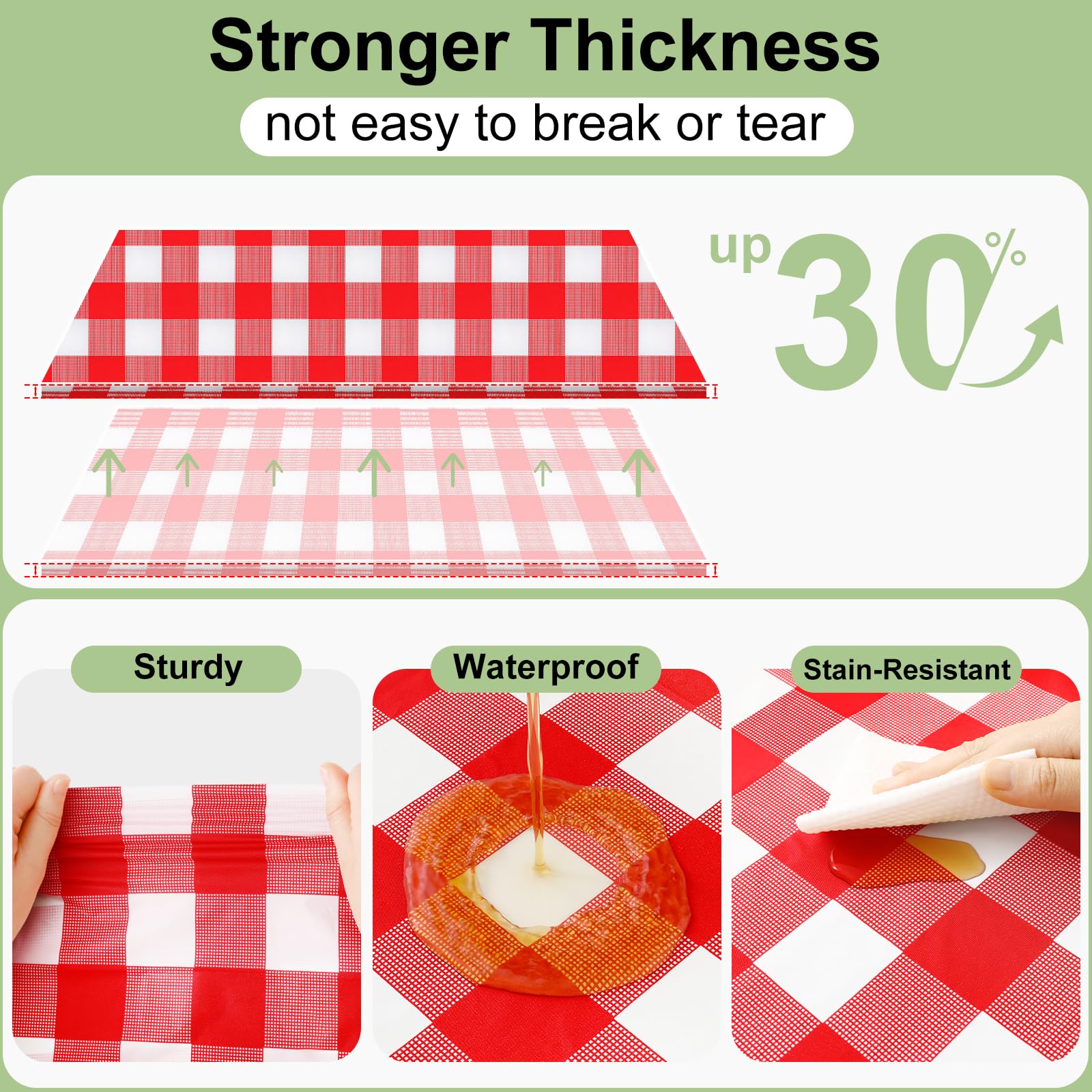 Smiry Disposable Rectangle Plastic 54 x 108 Inch Table Cloth 3 Pack