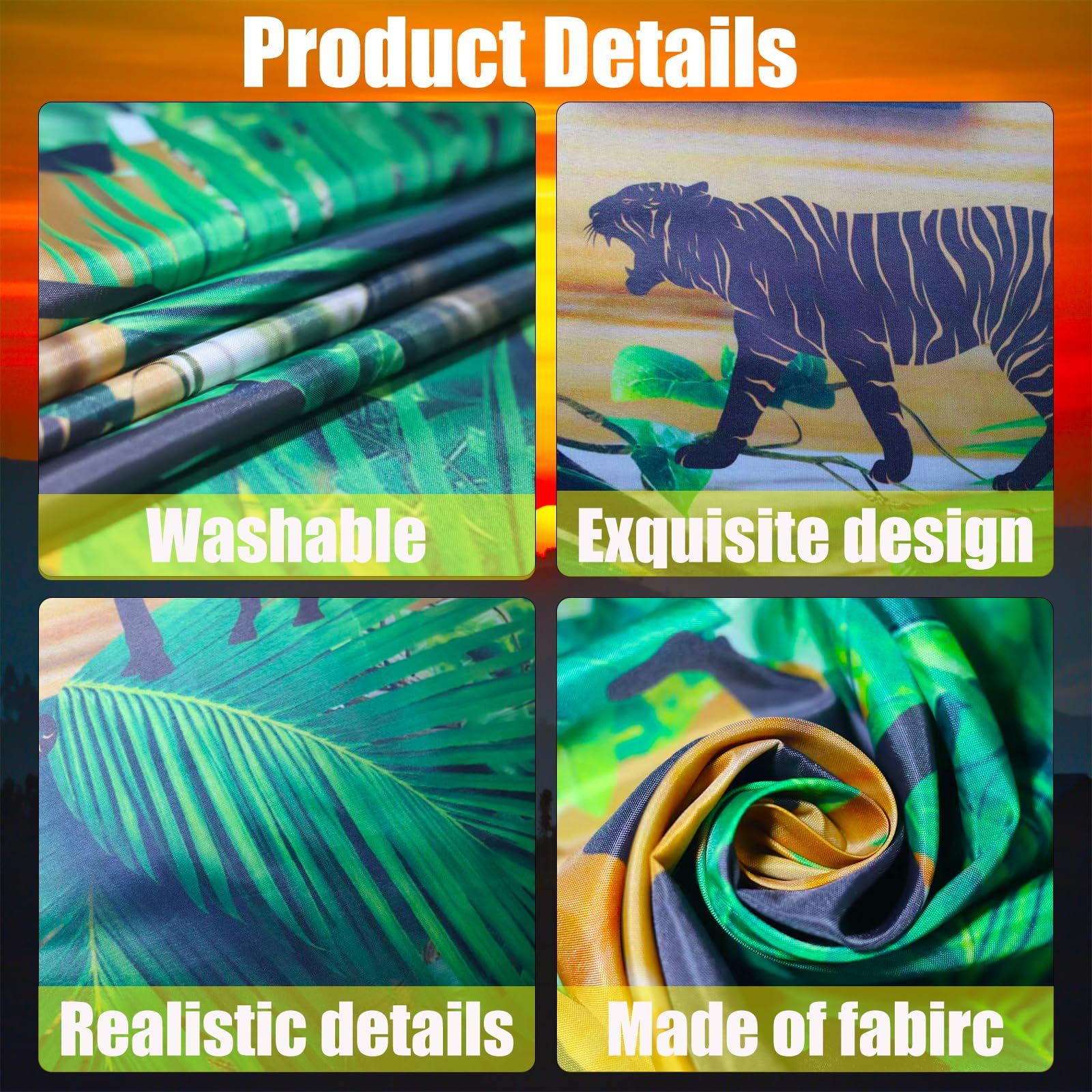 Jungle animals Party Decorations Safari Birthday Porch Banner Backdrop Safari Party Supplies Door Decoration Rainfores Banner Photo Booth Backdrop Hanging for Zoo Animals Birthday Photo Booth Prop