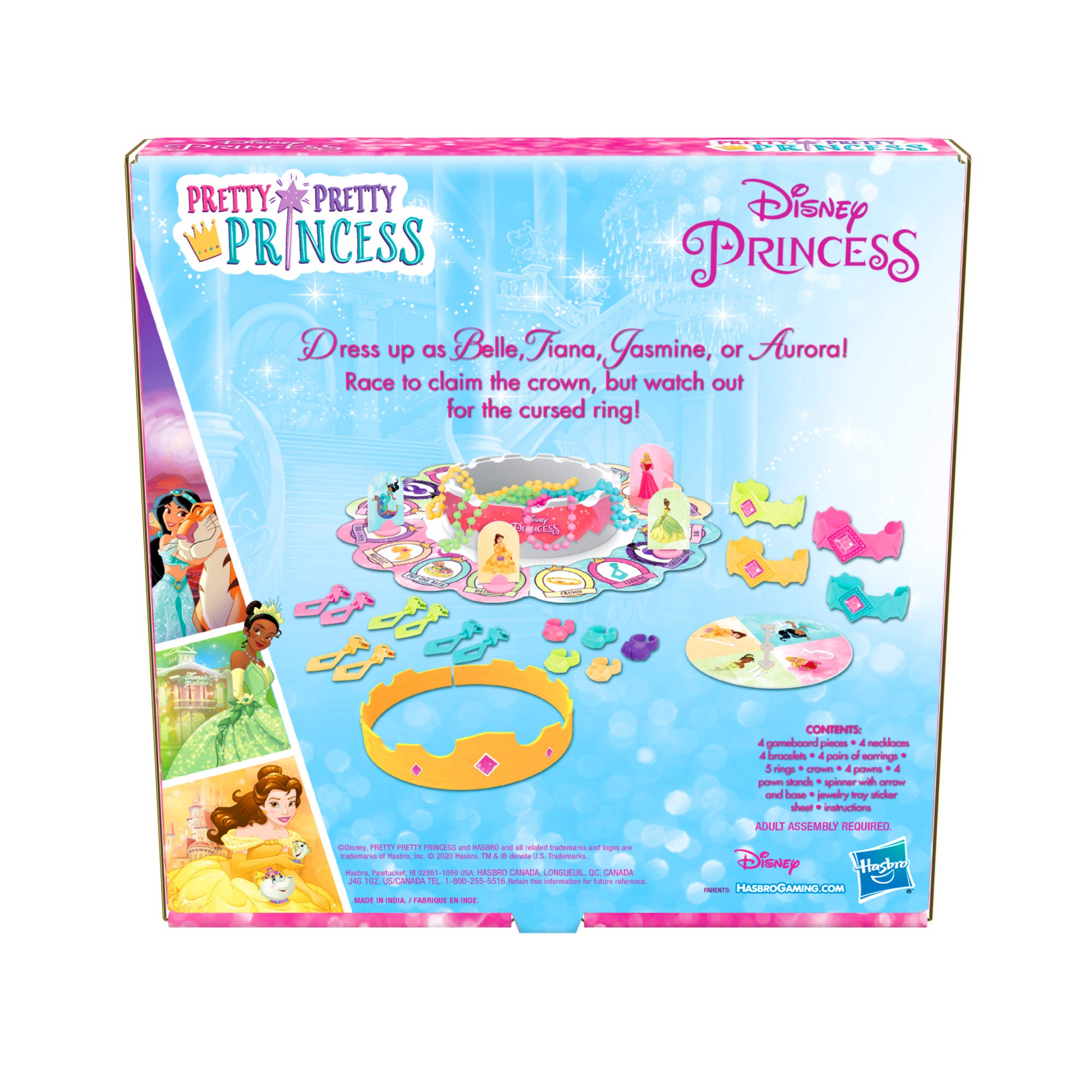 Hasbro Gaming Pretty Pretty Princess: Edition Board Game Featuring Disney Princesses, Jewelry Dress-Up Game for Kids Ages 5 and Up, for 2-4 Players (Amazon Exclusive)