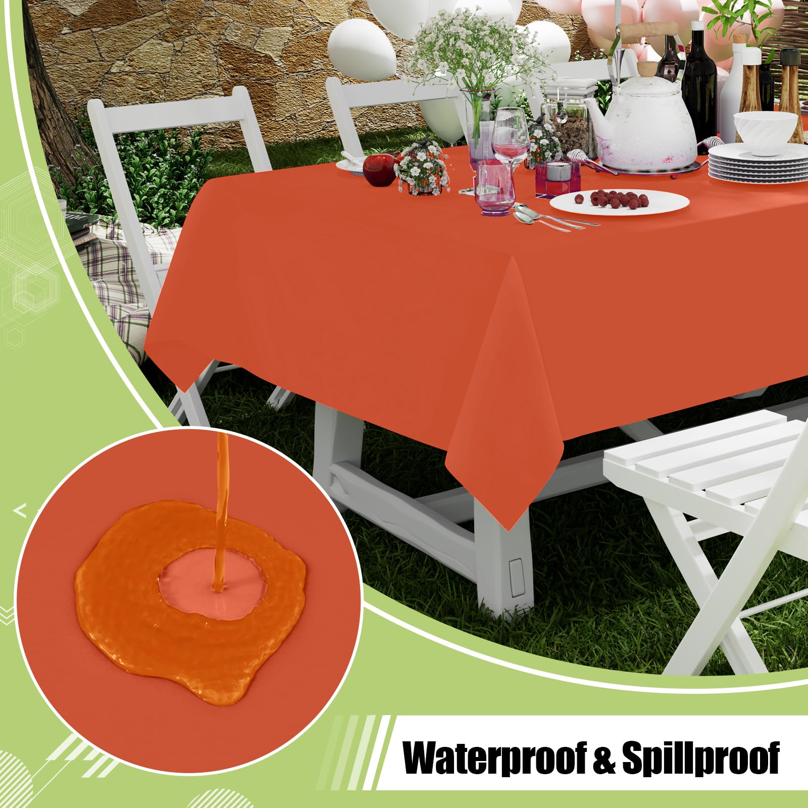 Smiry Thanksgiving Plastic Disposable Table Cloth - 54 x 108 Inch, 6 Packs