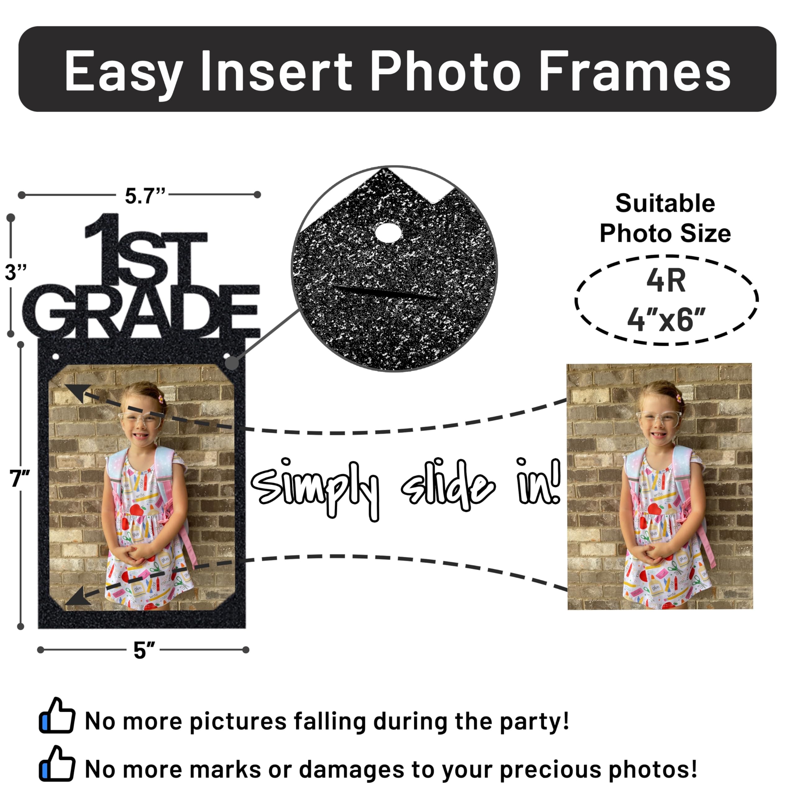 PartyHooman Graduation Photo Banner K-12, Kindergarten to 12th Grade for Middle/Junior, High/Senior Graduation Decorations 2026 | Class of 2026 Party Decorations |Pictures Party Supplies (Pre-strung)