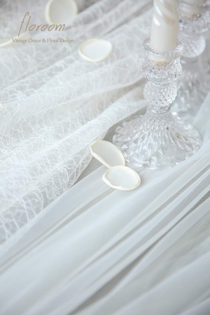 Floroom 300pcs Rose Petals Ivory Faux Silk Flower Petals for Wedding Flower Girl Basket White Aisle Scatter Dinner Table Centerpieces Party Confetti Bridal Shower Romantic Night Decoration