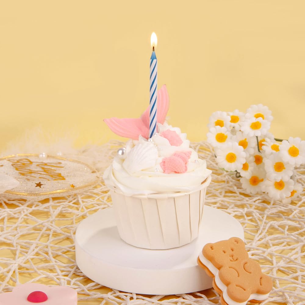 PHD CAKE 144-Count Multicolored Spiral Birthday Candle, Birthday Candles for Cake, Cupcake Candles, Party Celebration