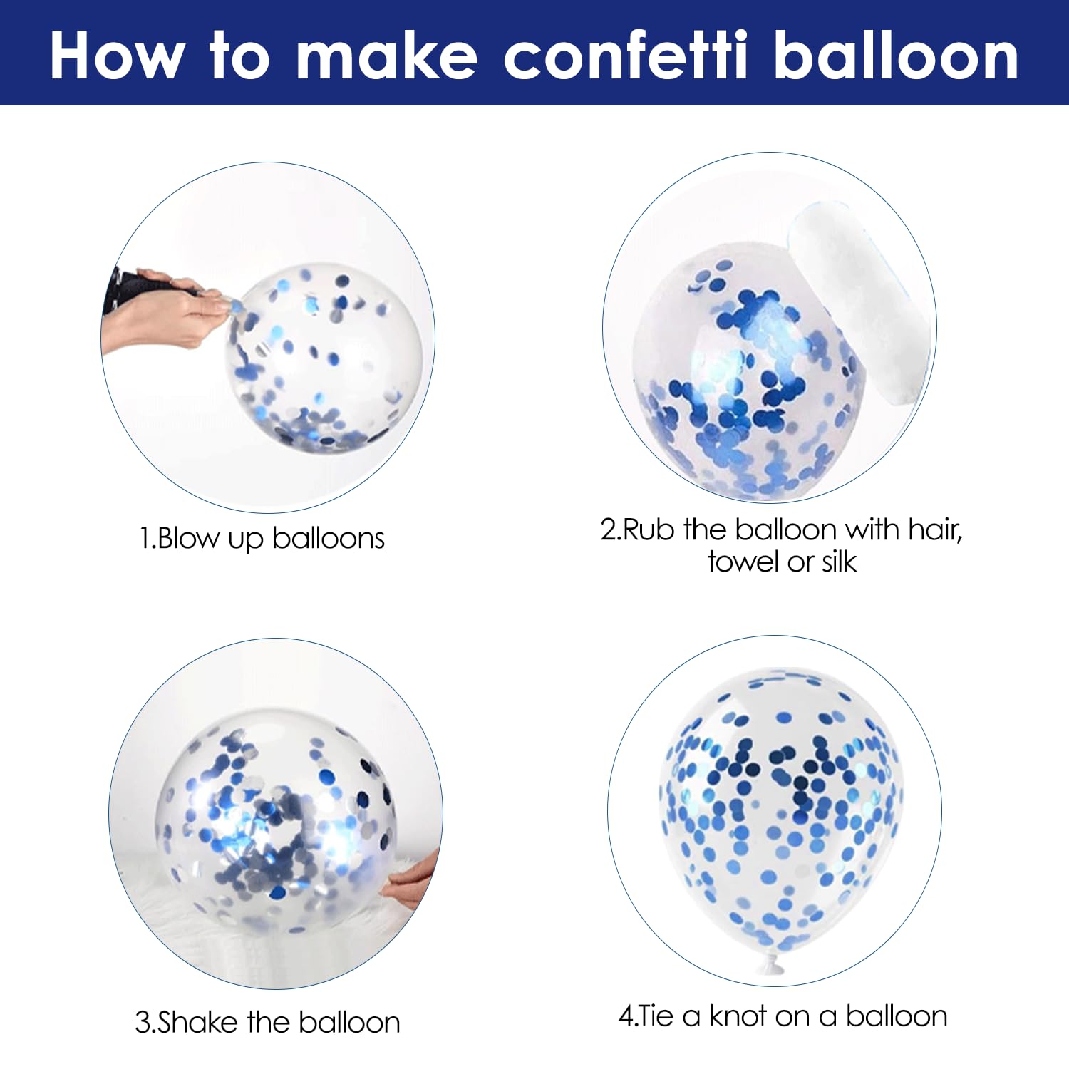 Zesliwy Blue Balloon Arch kit, with Confetti, Latex, Party Decorations