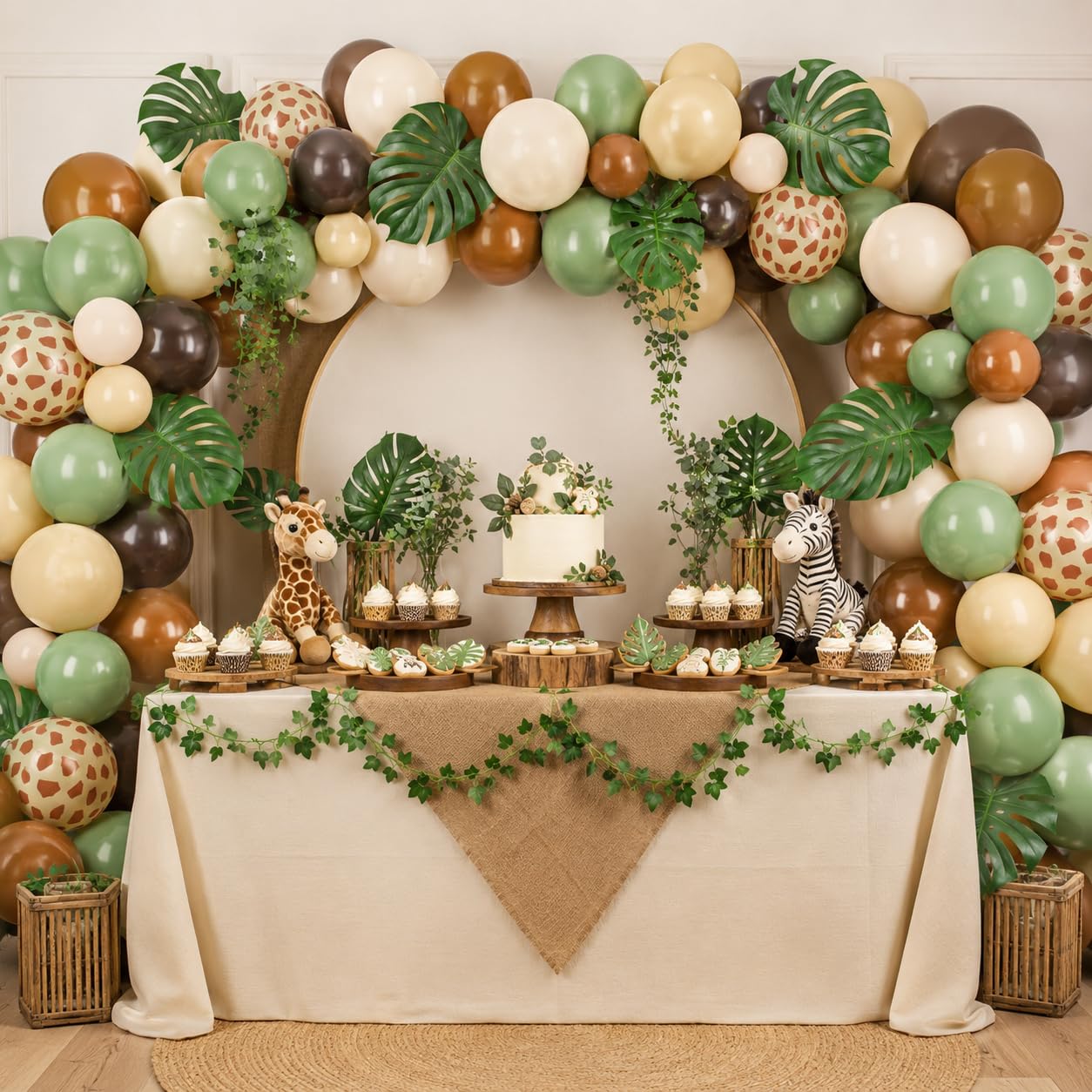 Safari Balloons, 12 Inch Woodland Jungle Themed Party Decorations