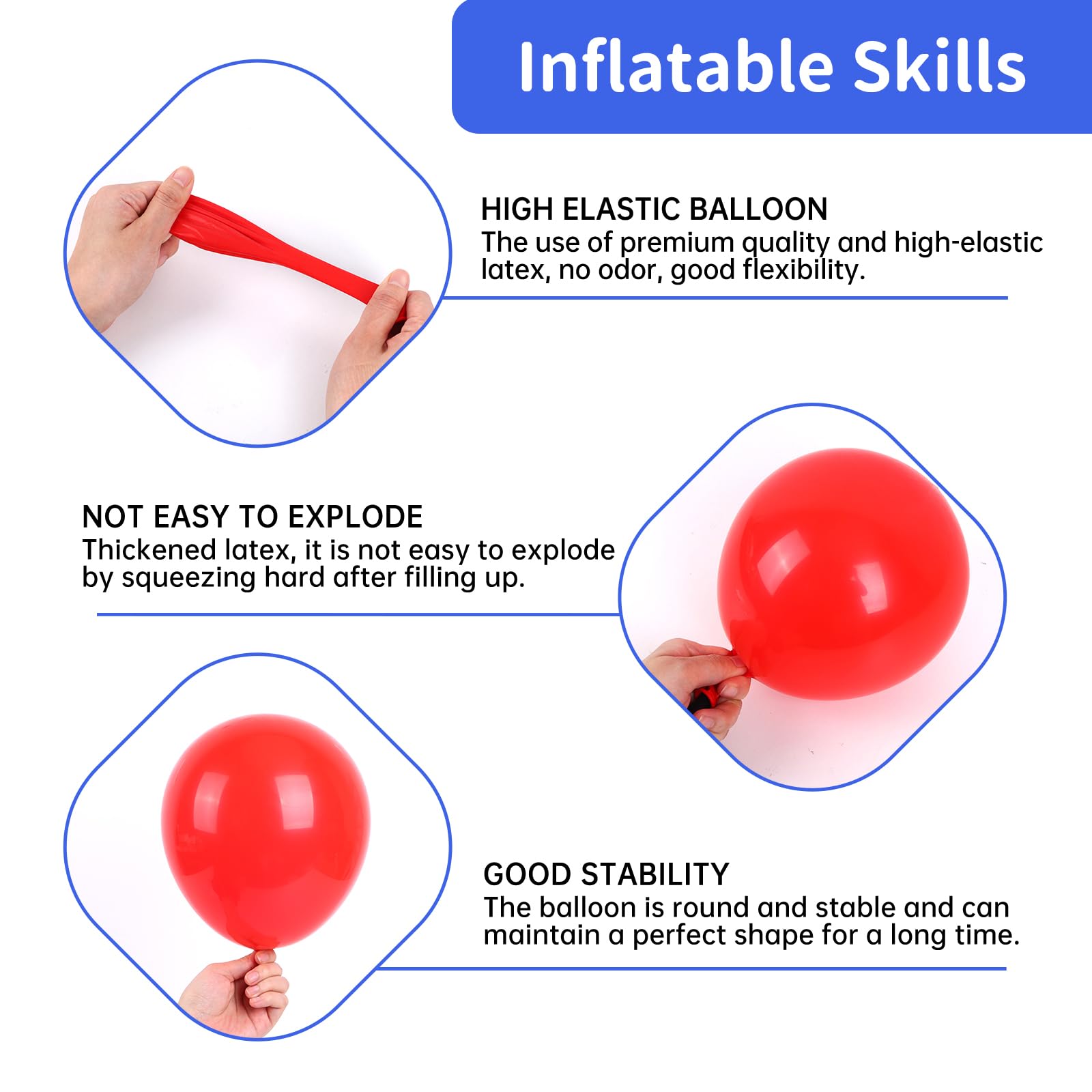 RUBFAC Red White and Blue Balloon Arch Kit, 4th of July Balloons Patriotic Decorations, Graduation Decorations Party Star Balloons for Soccer Nautical Baseball Theme Birthday Party, 140pcs