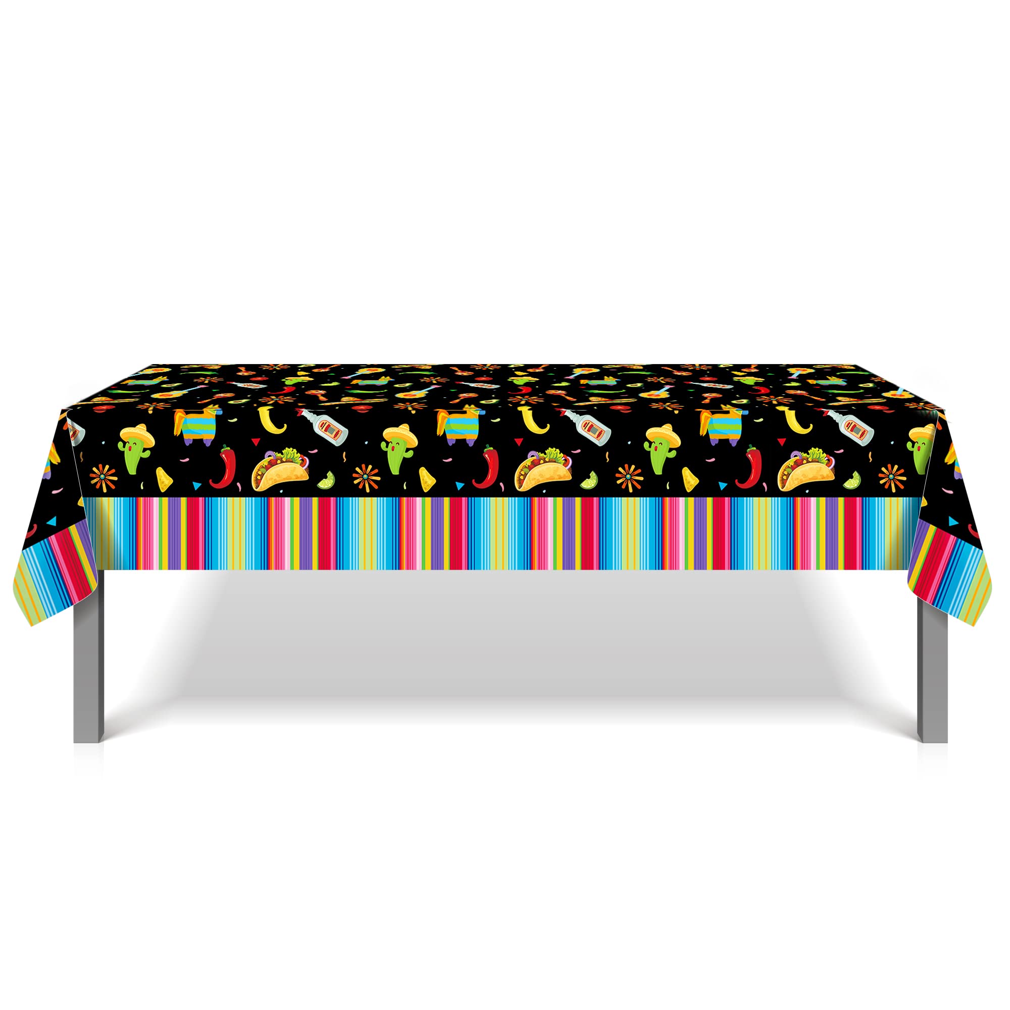 Lide Road 2 Pieces Mexican Fiesta Party Tablecloth Cinco De Mayo Party Table Covers Mexico Tablecovers for Fiesta Taco Night Birthday Cinco De Mayo Spanish Mexicans Themed 54x87 in