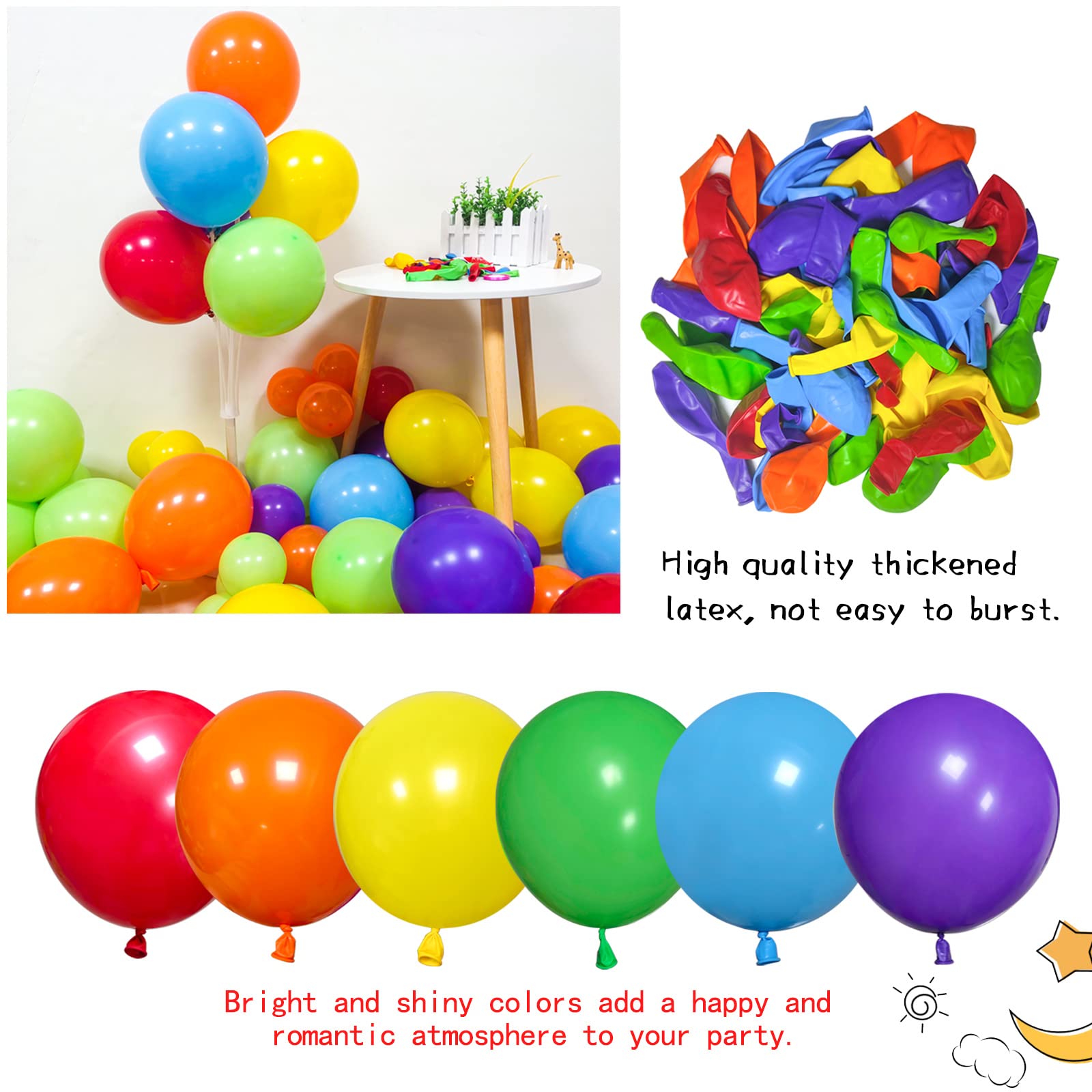 KAWKALSH Rainbow Balloon Arch Kit 111Pcs 18 12 5 Inch Latex Colorful Party Balloons Garland for Birthday Baby Shower Wedding Engagement Anniversary Christmas Party Decorations