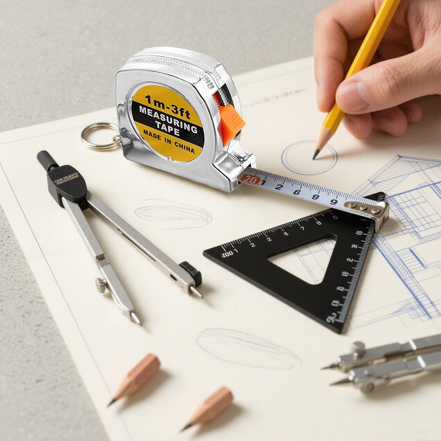 12 Pack Mini Tape Measure Keychains, 1.5 Inch Retractable Measuring Tapes with Lock, Small Functional Ruler for Party Favors, Gift Bags, Classroom Rewards, 1m/3ft
