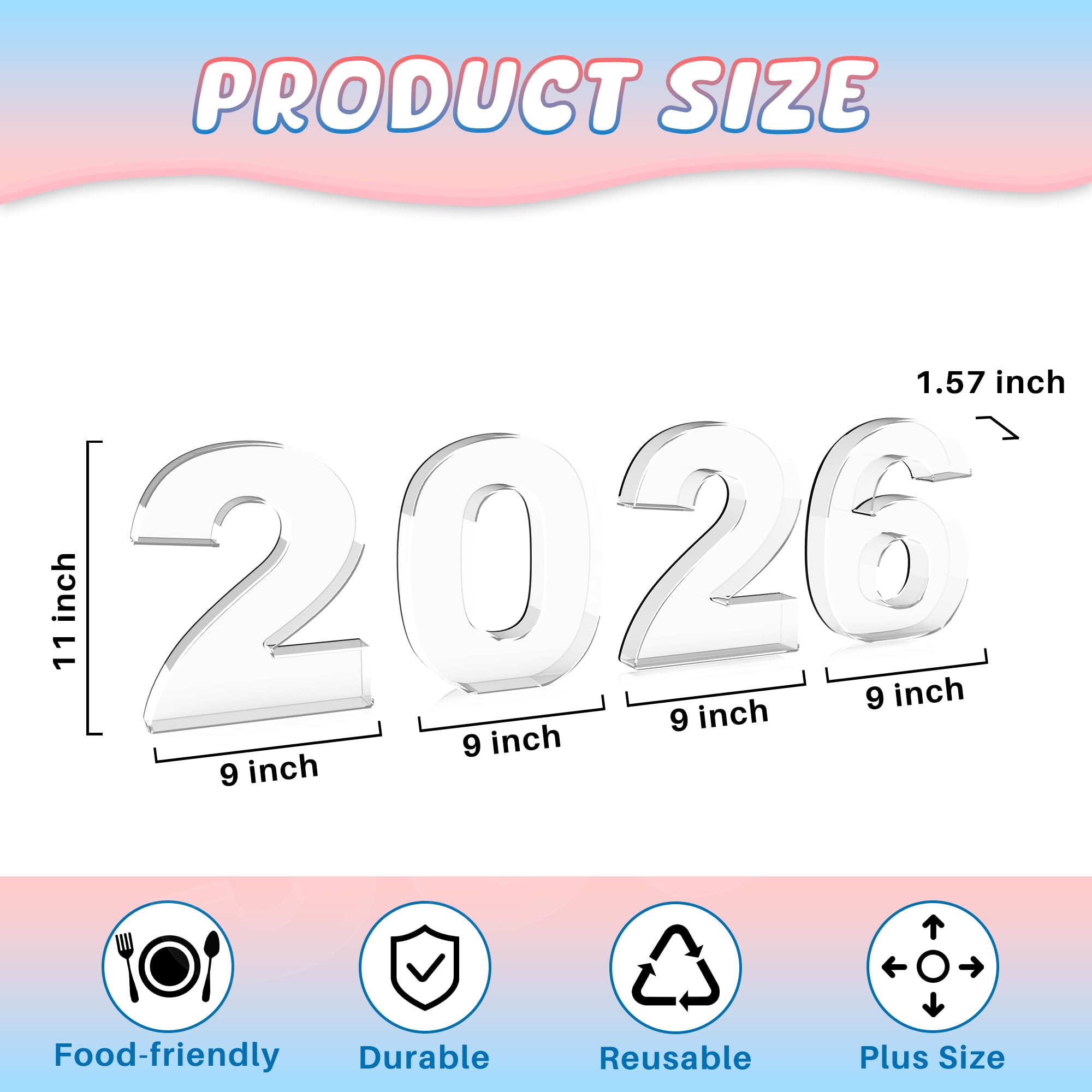 2026 Graduation Decorations, Graduation Centerpieces for Tables, 11" Acrylic Charcuterie Number Fillable Board for Chocolate Candy Snack, Food Serving Tray for Grad Party Supplies