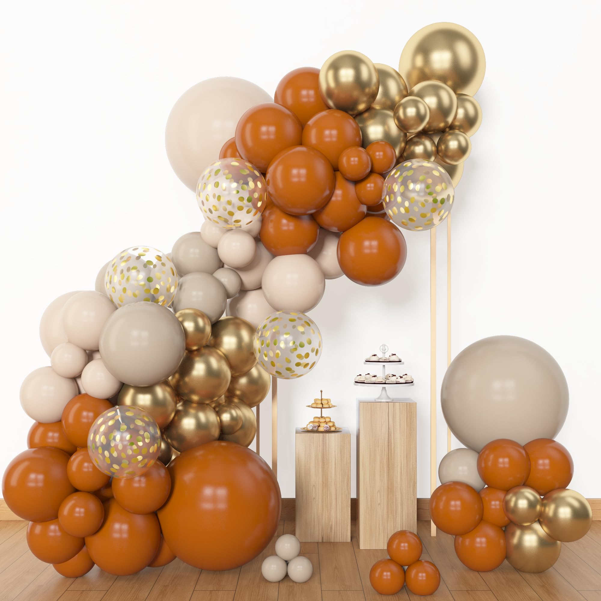 Amandir 153pcs Burnt Orange Thanksgiving Balloon Garland Arch Kit