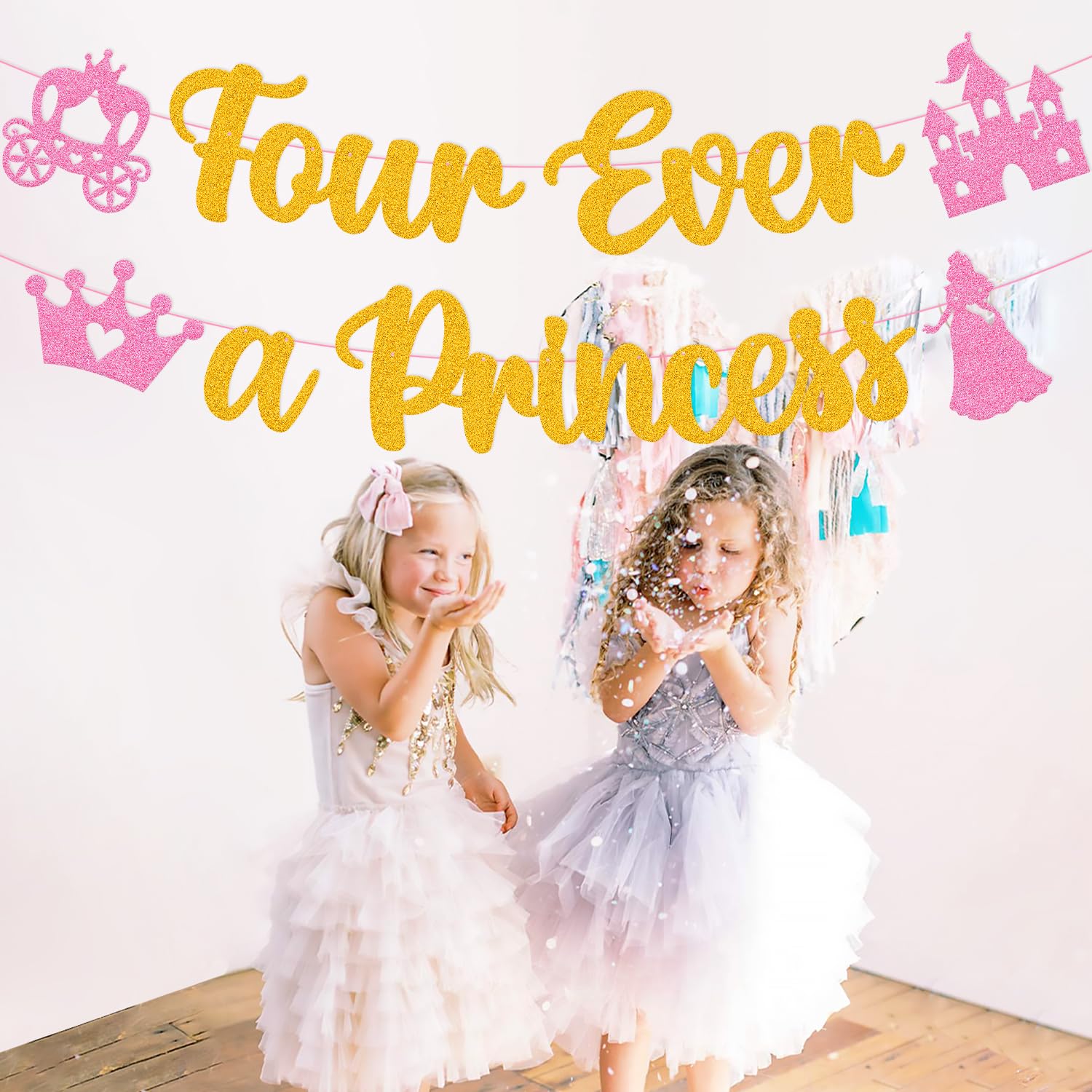 Four Ever A Princess Banner Beautiful Princess Girl 4th Birthday Party Decorations Our Little Princess 4 Years Old Birthday Party Supplies