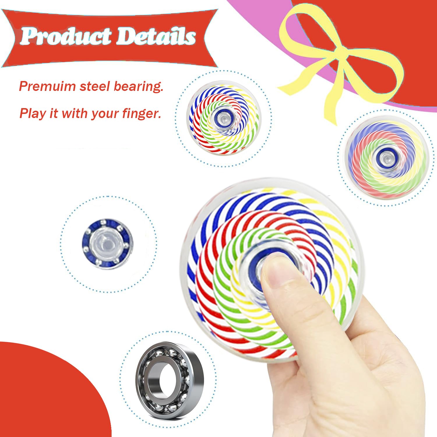 40 Pack Fidget Toys Bulk, Mini Fidget Spinners, Classroom Prizes for Kids
