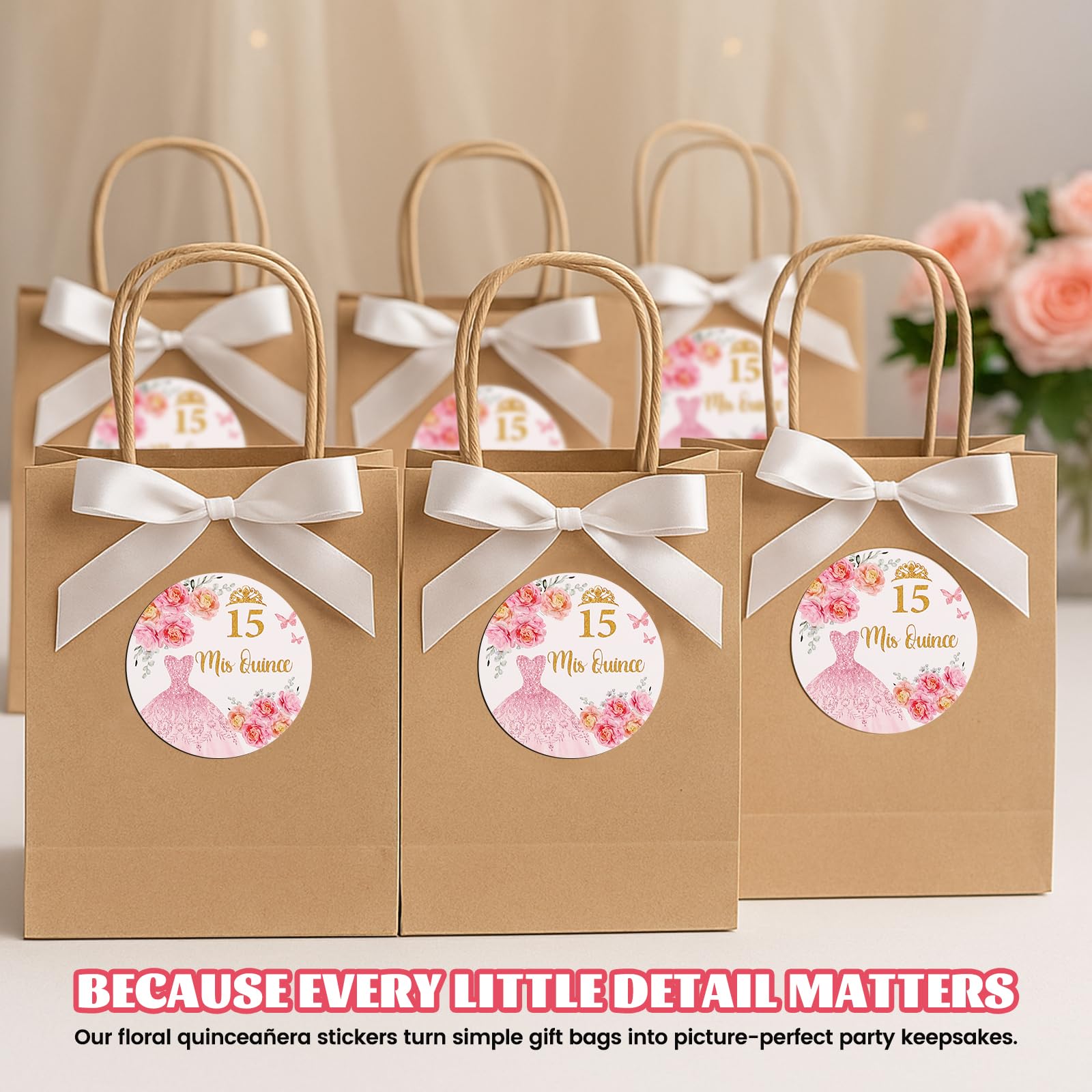 60 Pcs Mis Quince Stickers,Mis 15 Años Stickers for Quinceanera Party Favors,Recuerdos para 15 Años Quinceañeras Decorations