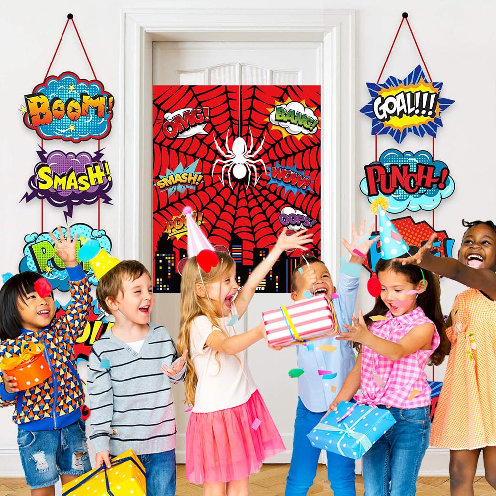 Bexlora Spider Birthday Party Games Decorations, Pin The Sticker on The Spider Party Games for Kids Theme Party Supplies Favors - 27 Stickers