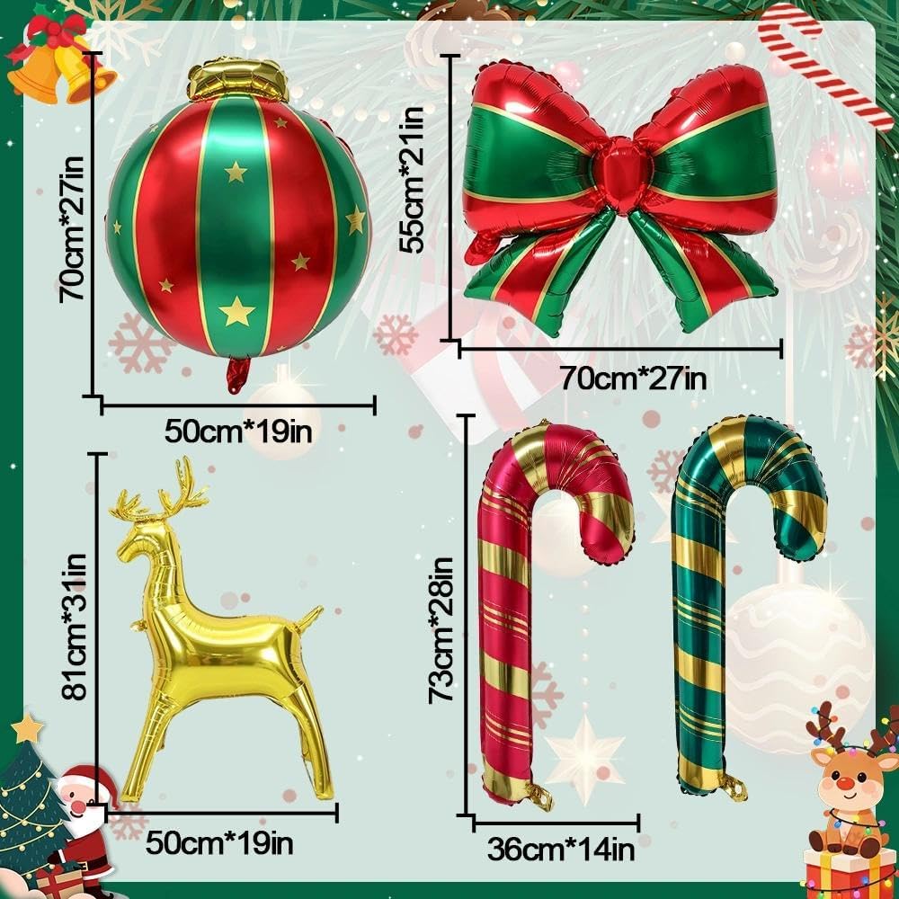 Green Red Gold Balloon Garland Double Stuffed Christmas Balloon Arch Kit