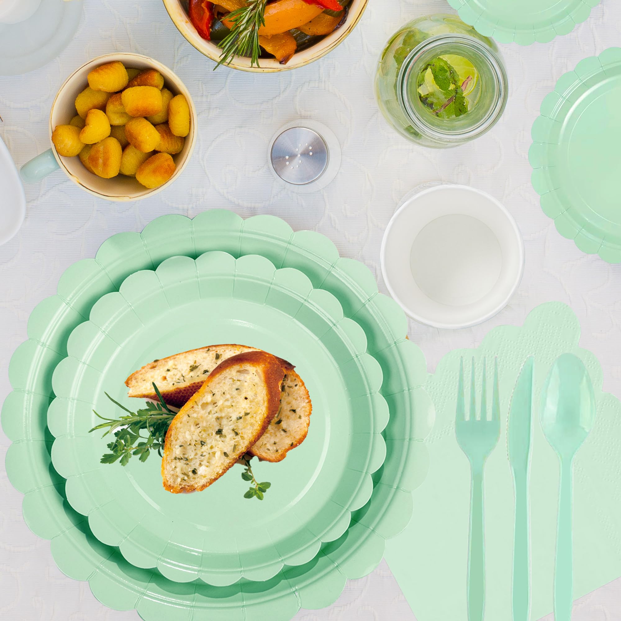 CUUSNNY 175 Pcs Pastel Plates and Napkins Party Supplies, Serves 25