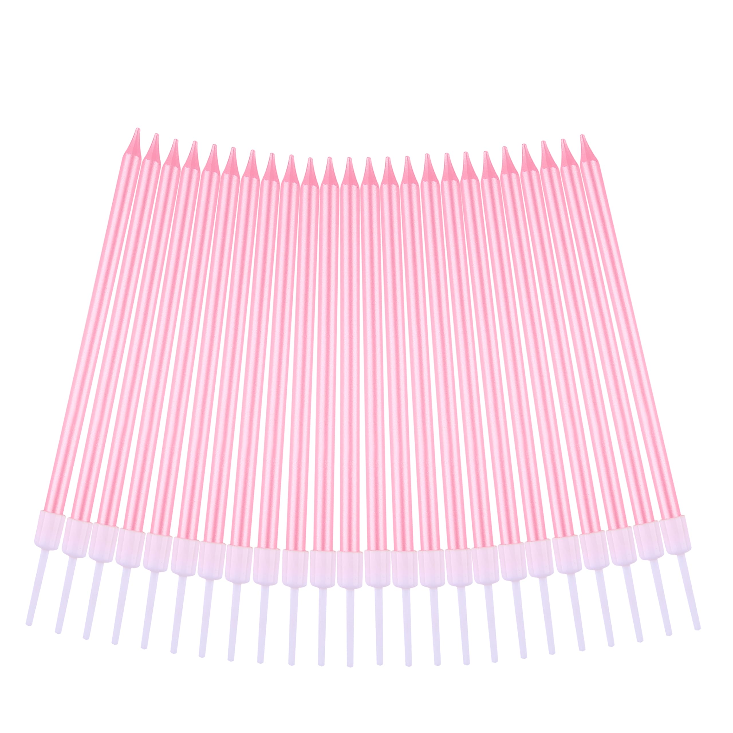 PHD CAKE Pink Long Thin Metallic Birthday Candles, Cake Candles, Birthday Parties, Wedding Decorations, Party Candles