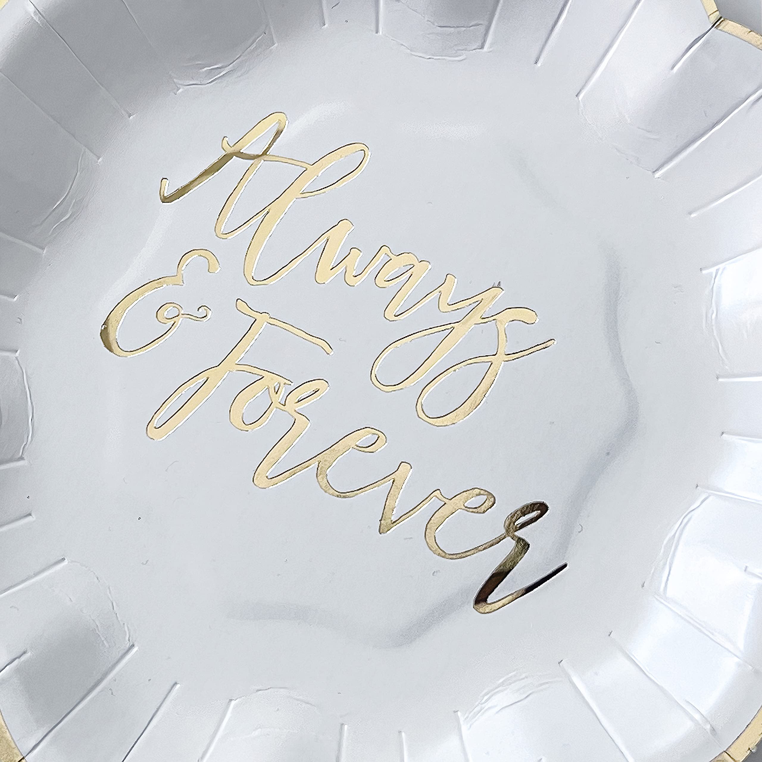 Kate Aspen Always & Forever Wedding Paper Plates and Napkins Set - 72 Piece Wedding Plates Disposable Party Tableware for 24 Guests - Bridal Shower Decorations, Engagement Party Decor