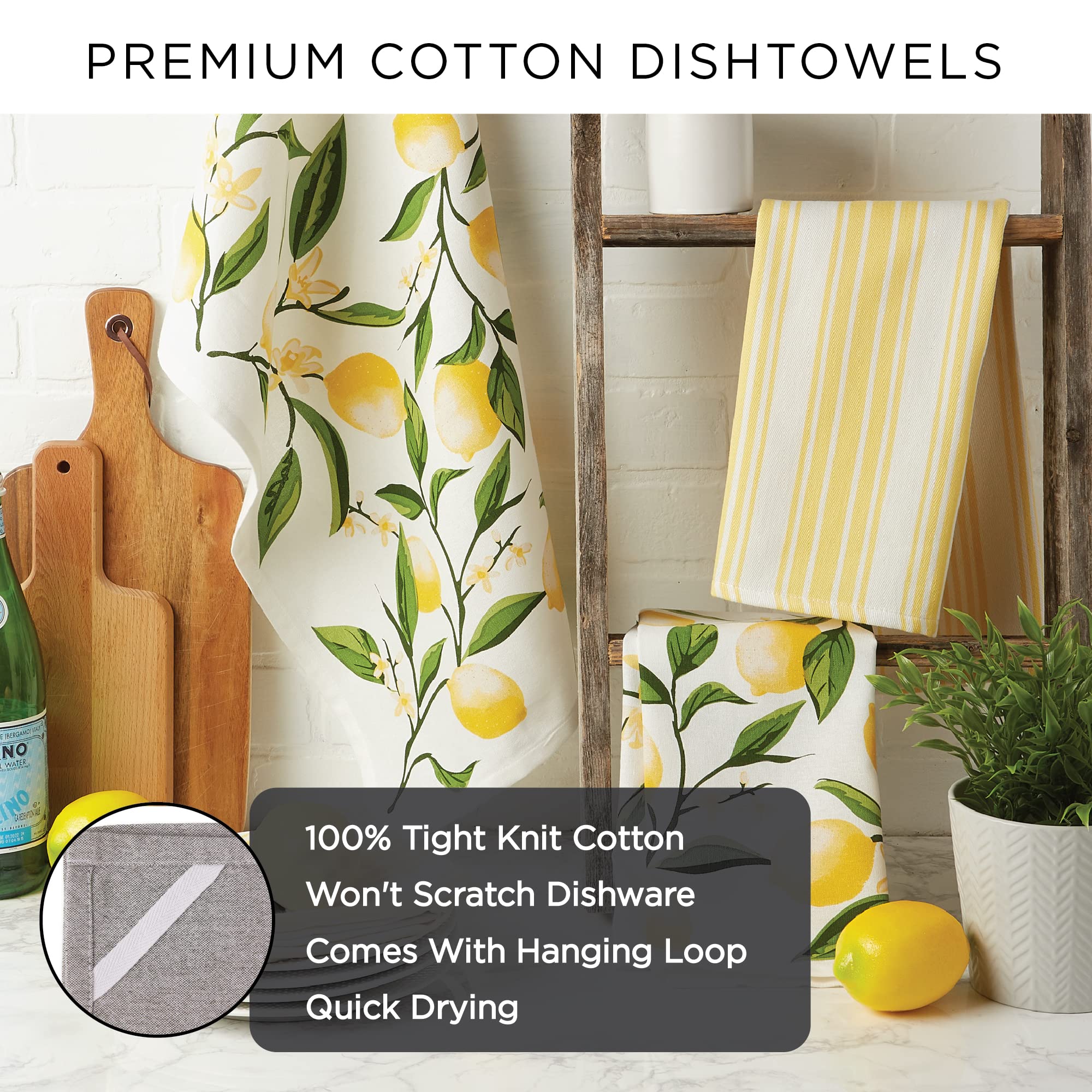 DII Hanukkah Kitchen Collection Festival of Lights Celebration Decor, Dish Towel Set, 18x28, Happy Hanukkah, 3 Piece