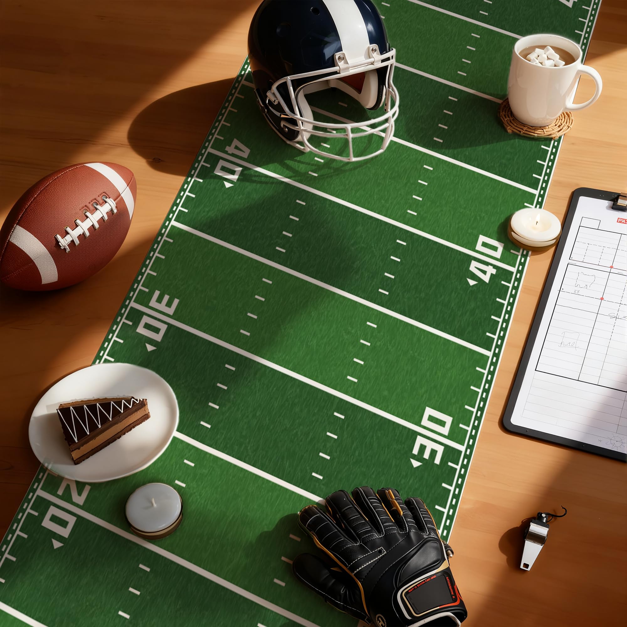 OHOME Football Party Decorations for Super Game Bowl 2027 - Game Day Table Runner | Football Decor Party Supplies - Game Day Theme Birthday Decorations Holiday Banner for Home
