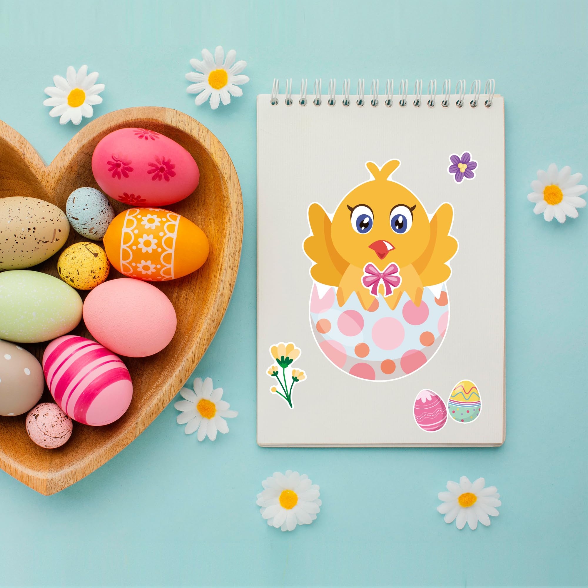 OHOME Easter Basket Stuffers for Kids - DIY Happy Egg Bunny Sticker Crafts Stickers for Toddlers,Kids Easter Gifts Decor Treats Games Toys Activities Party Favor Supplies(24 Sheets)