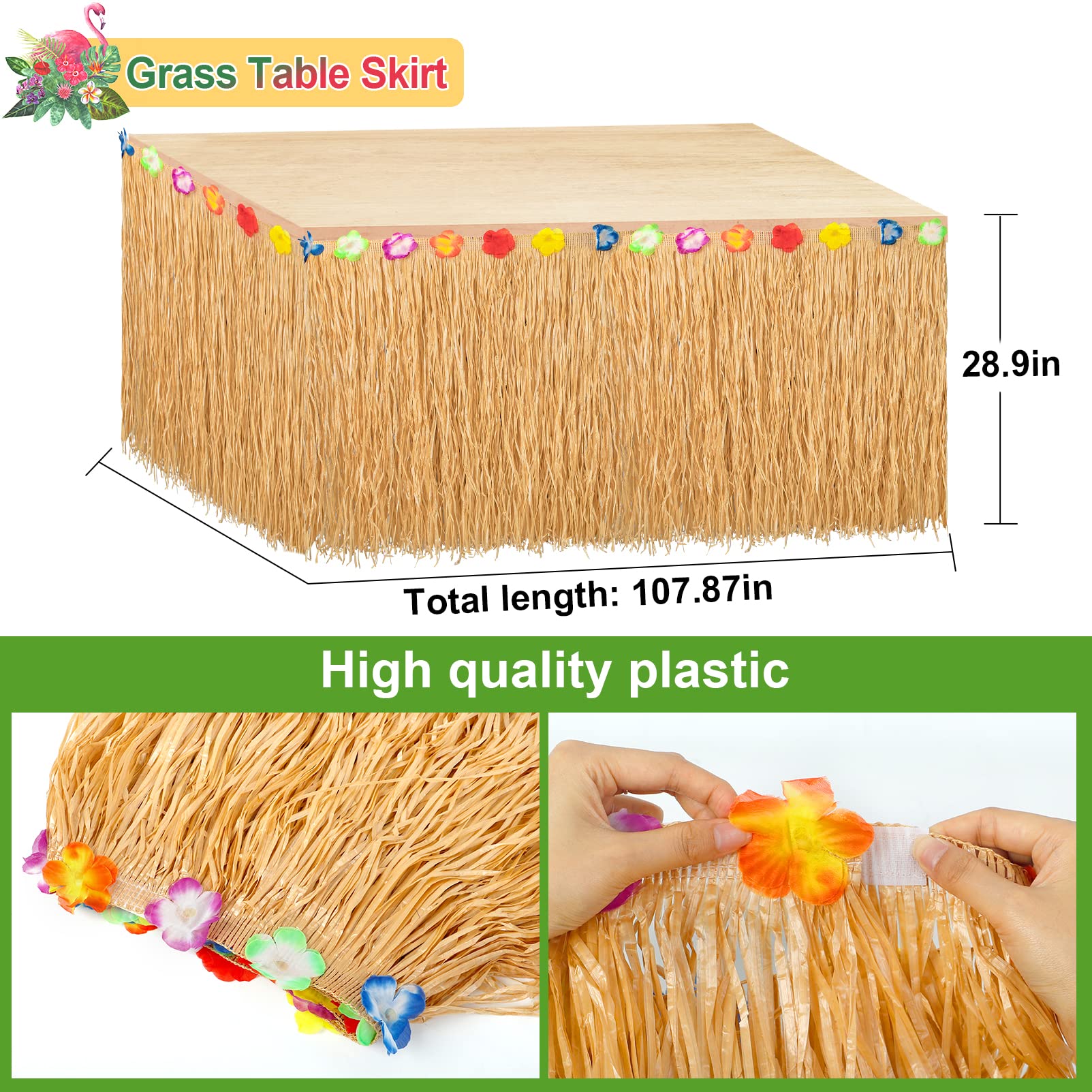 153Pcs Hawaiian Aloha Luau Party Decorations, Tropical Summer Beach Birthday Supplies Grass Table Skirt Hanging Swirl Aloha Balloon Garland Honeycomb Centerpiece Hibiscus Palm Leaves Straws CakeTopper