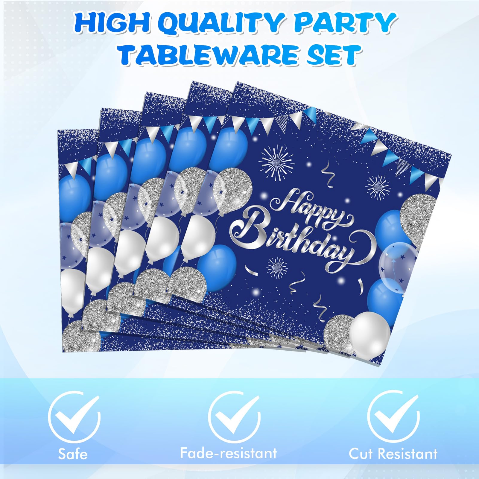 16th Birthday Decorations for Boys16th Birthday Party Tableware Set 16 Years Old Birthday Party Dessert Plates Napkins Blue and Silver Happy 16th Birthday Party Decorations Supplies for Boys Girls