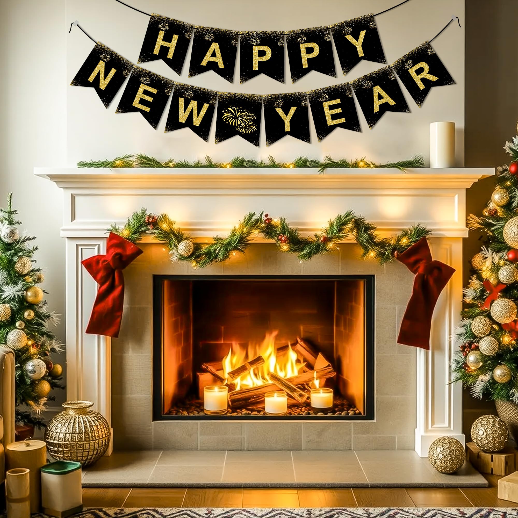 OHOME New Years Decorations 2027 - Happy New Year Banner - New Years Eve Party Supplies - Happy New Year Decorations 2027 Eve Decorations