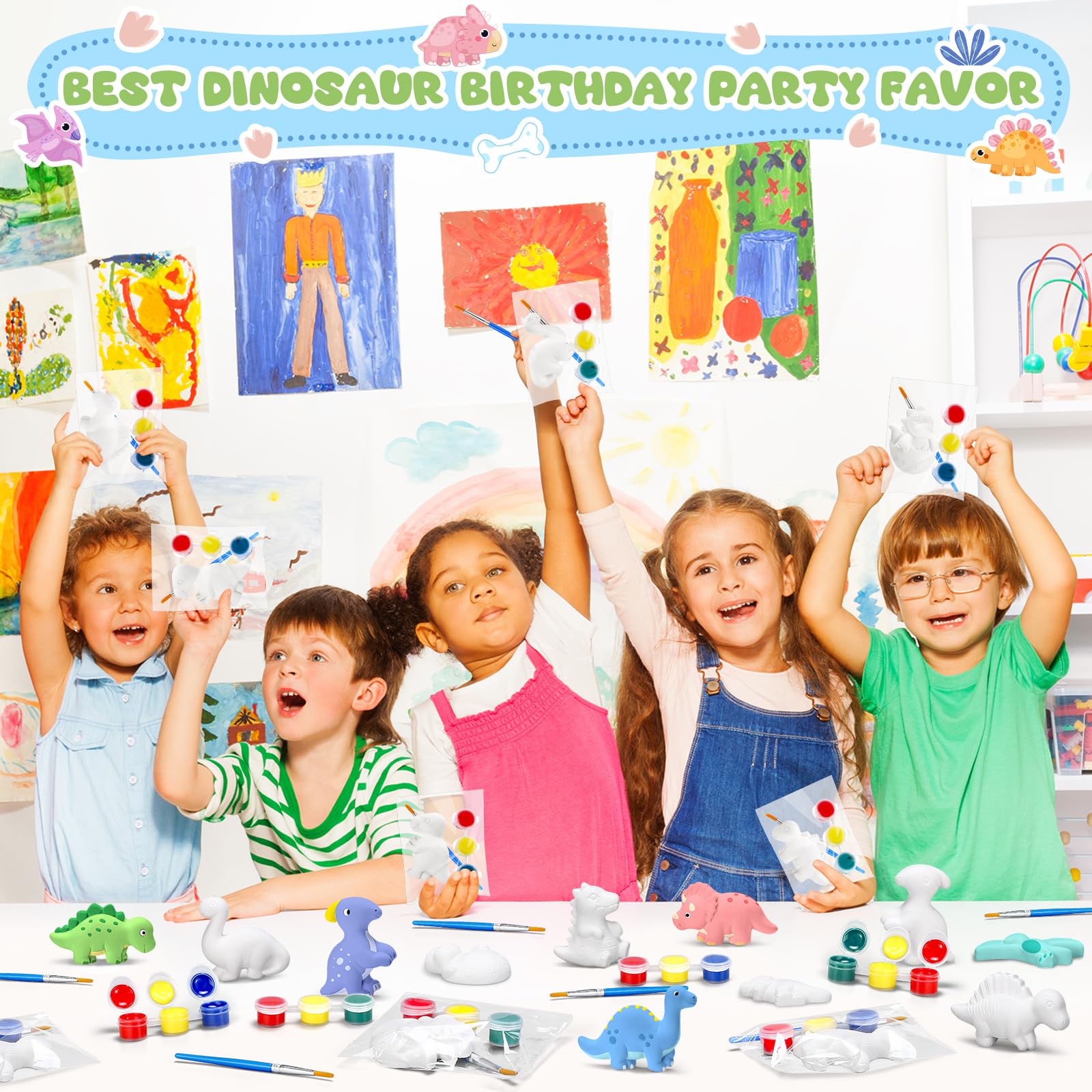 20 Set Dinosaur Ceramic Painting Kit Christmas Dinosaur Party Favors