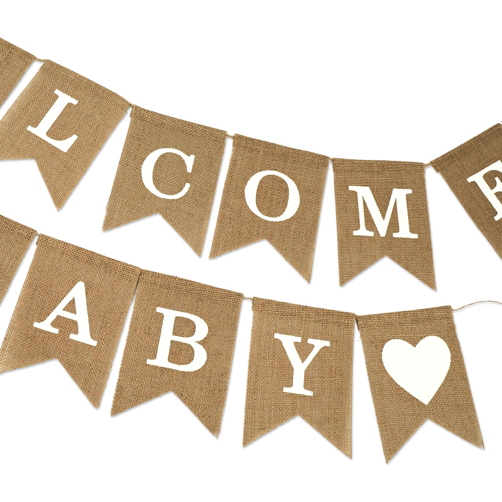 Anwyll Burlap Welcome Baby Banner - NO DIY Baby Shower Decoration Banner Oh Welcome Babies Shower Sign for Backdrop Adorable Neutral Gender Reveal Party Decoration Babies Announcement Sign Girl Boy