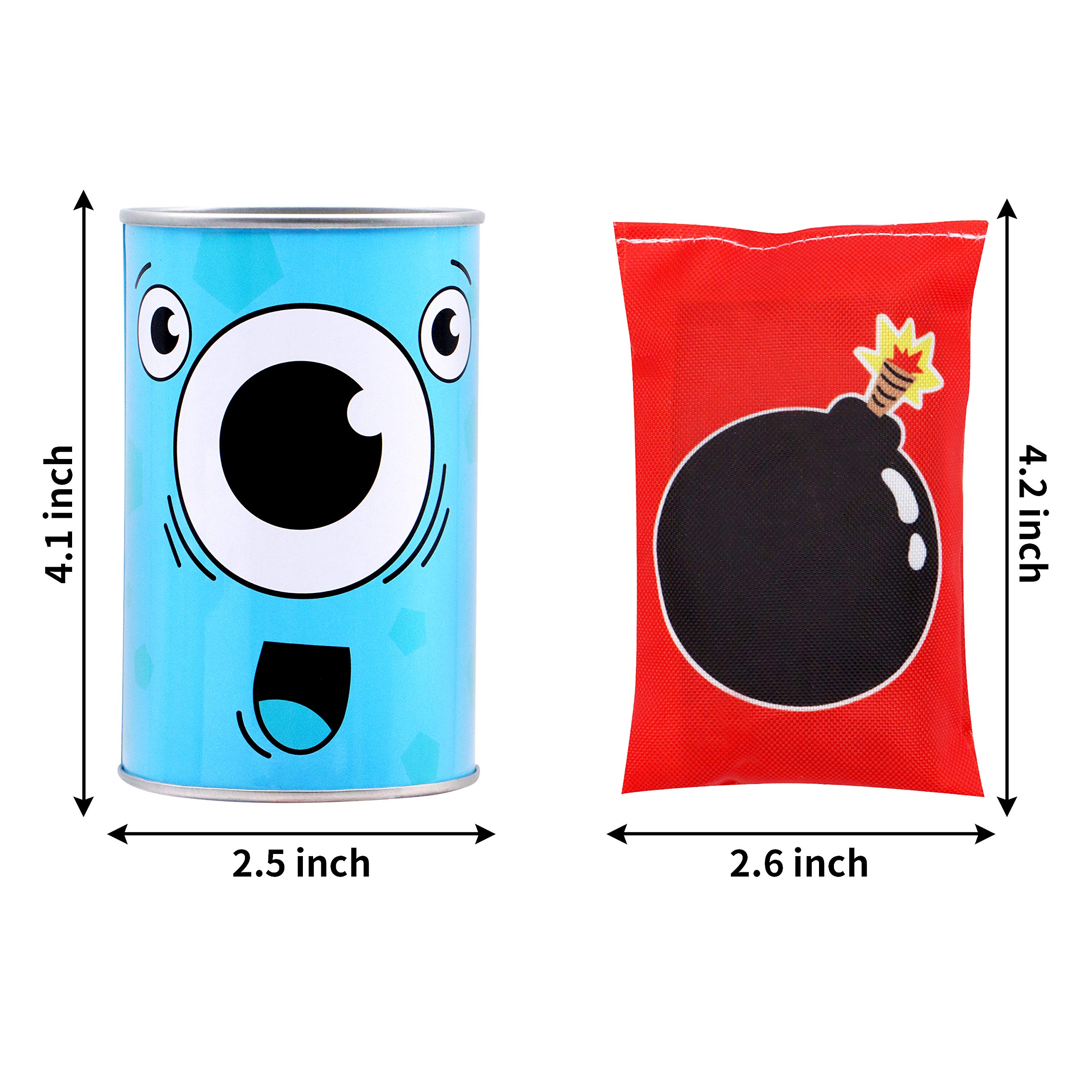 JOYIN 13 Pcs Carnival Bean Bag Toss, Knockdown Can Game Set, Holiday & Birthday Party Games, Outdoor Lawn Yard Activity for Kids Party Favors, Easter Egg Hunt for Classroom Gifts (Monster Style)