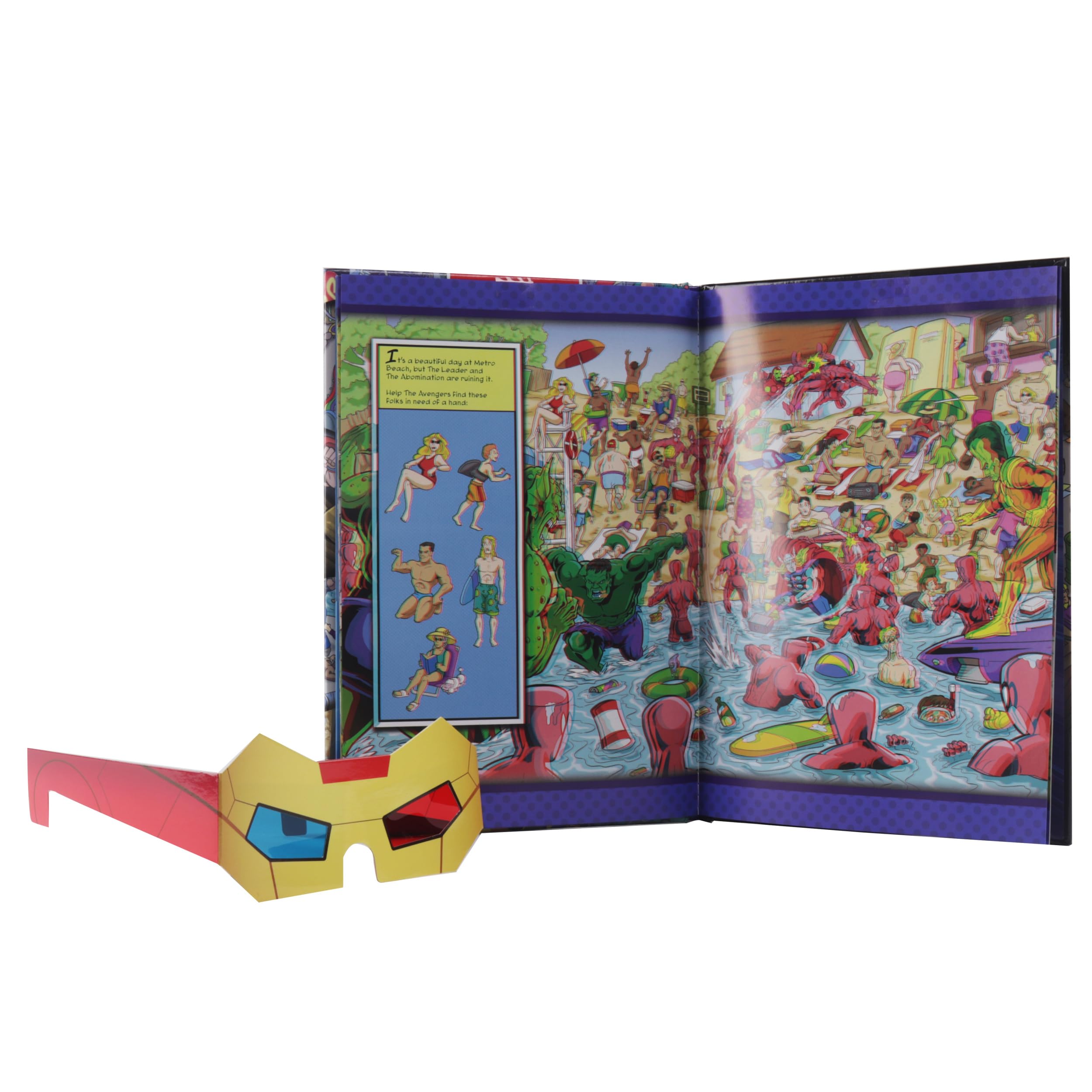 Marvel Spider-man, Avengers, Guardians of the Galaxy, and More! - 3D Look and Find Activity Book! - Iron Man 3D Glasses Included! - PI Kids