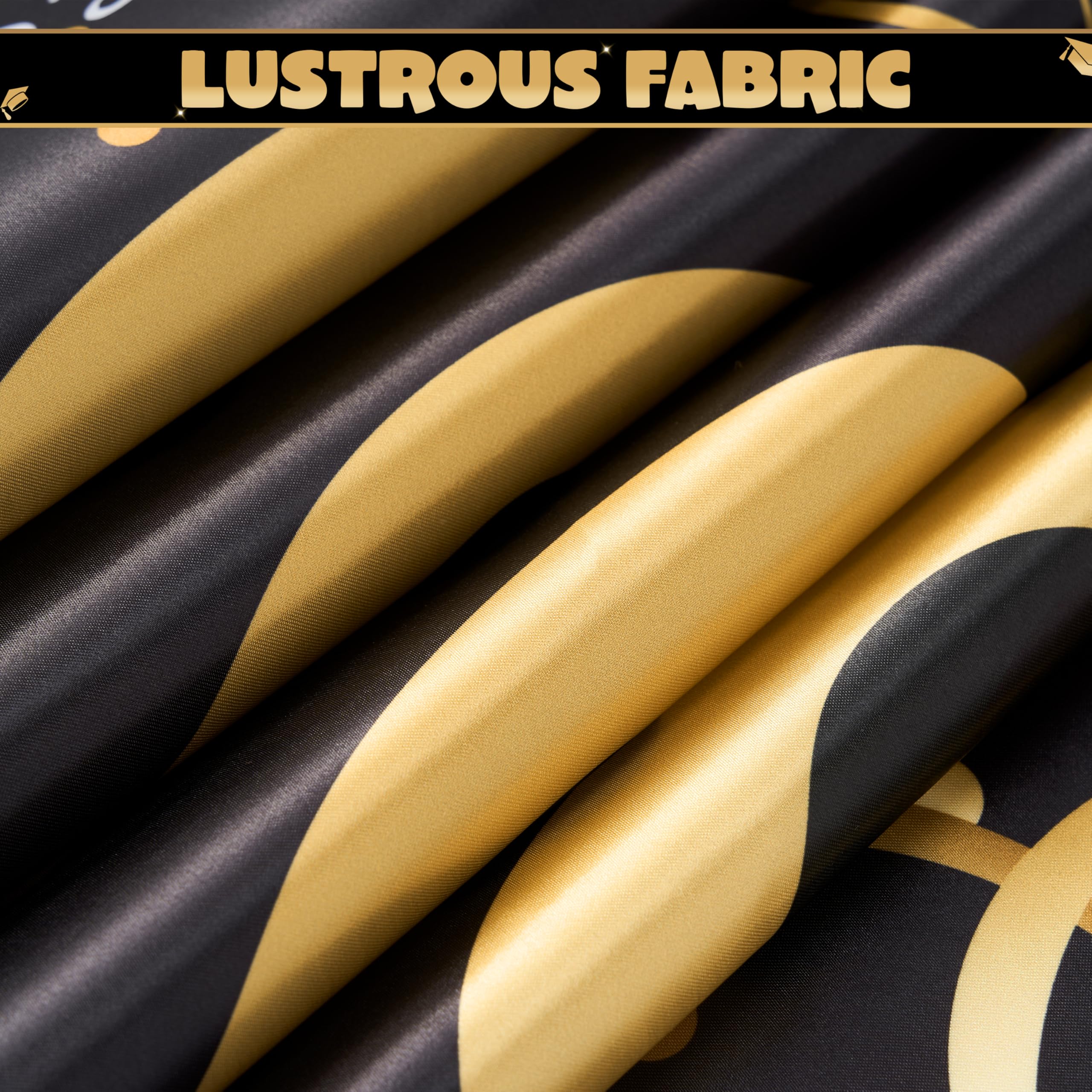 JOYIN 3 Pcs Graduation Decorations Class of 2026, Large Graduation Banners Set, Gold & Black Congrats Grad Party Backdrop and Banner Hanging Porch Supplies for College Graduation Indoor/Outdoor Decor