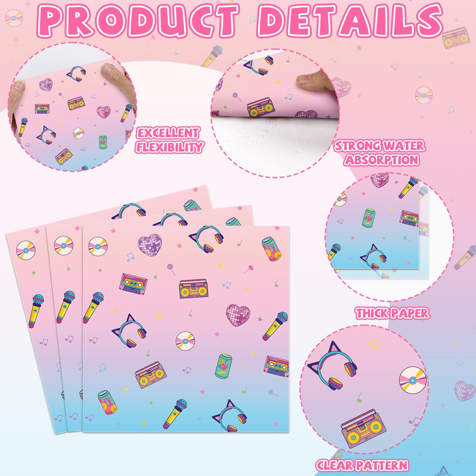 96pcs Kpop Paper Plates and Napkins Music Theme Birthday Party Supplies Popular Singer Disposable Dinnerware Tableware Set for Boys Girls Birthday Kpop Music Fans Party Decoration Serve 24