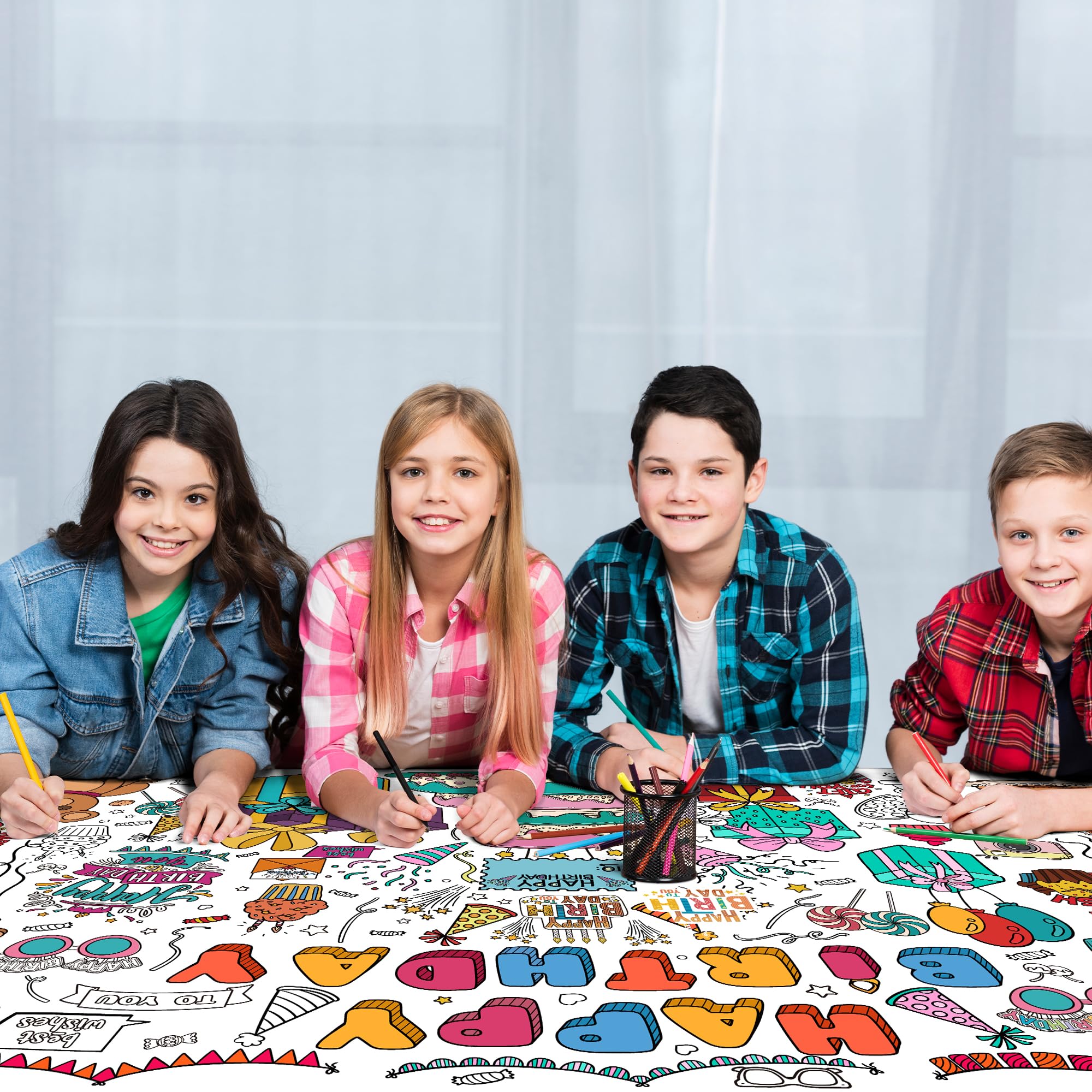 OHOME Mothers Day Giant Coloring Poster/Tablecloth - 30 x 72 Inches - Mothers Day Crafts for Kids Classroom - Happy Mothers Day Decorations from Daughter Son - Gifts from Kids