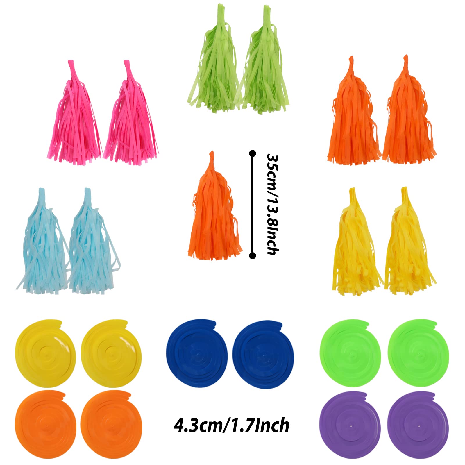 ZERODECO Party Decorations, 41 Pcs Multicoloured Papar Fans Pompoms Garlands String Tissue Paper Tassel for Fiesta Mexican Theme Cinco De Mayo Coco Carnivals Festivals Birthday Party