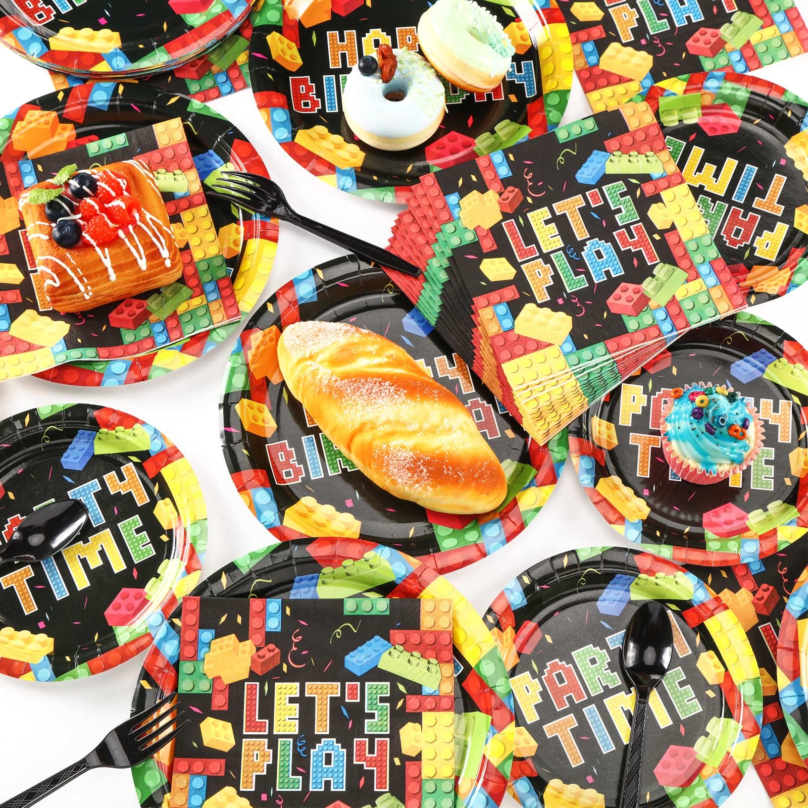 100 Pcs Music Party Supplies Tableware Set for Girls Music Theme Birthday Party Plates Napkins Forks Spoons for Birthday Baby Shower Celebration (Music Style)