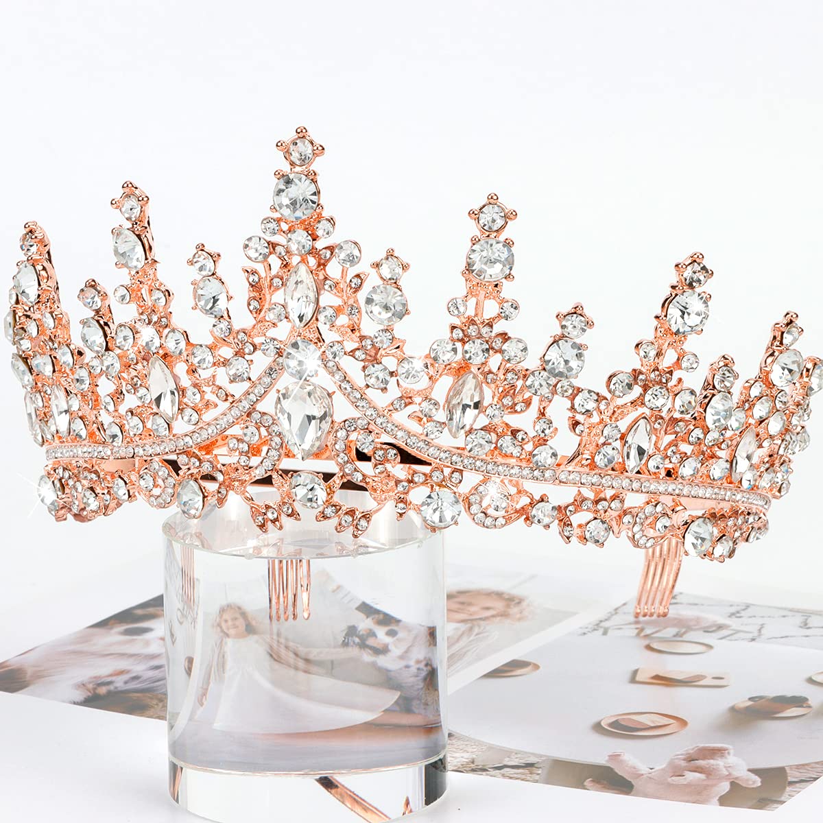 TOBATOBA 15th Birthday Decorations - Rose Gold Sash & Tiara for Quinceanera Party Favor Supplies