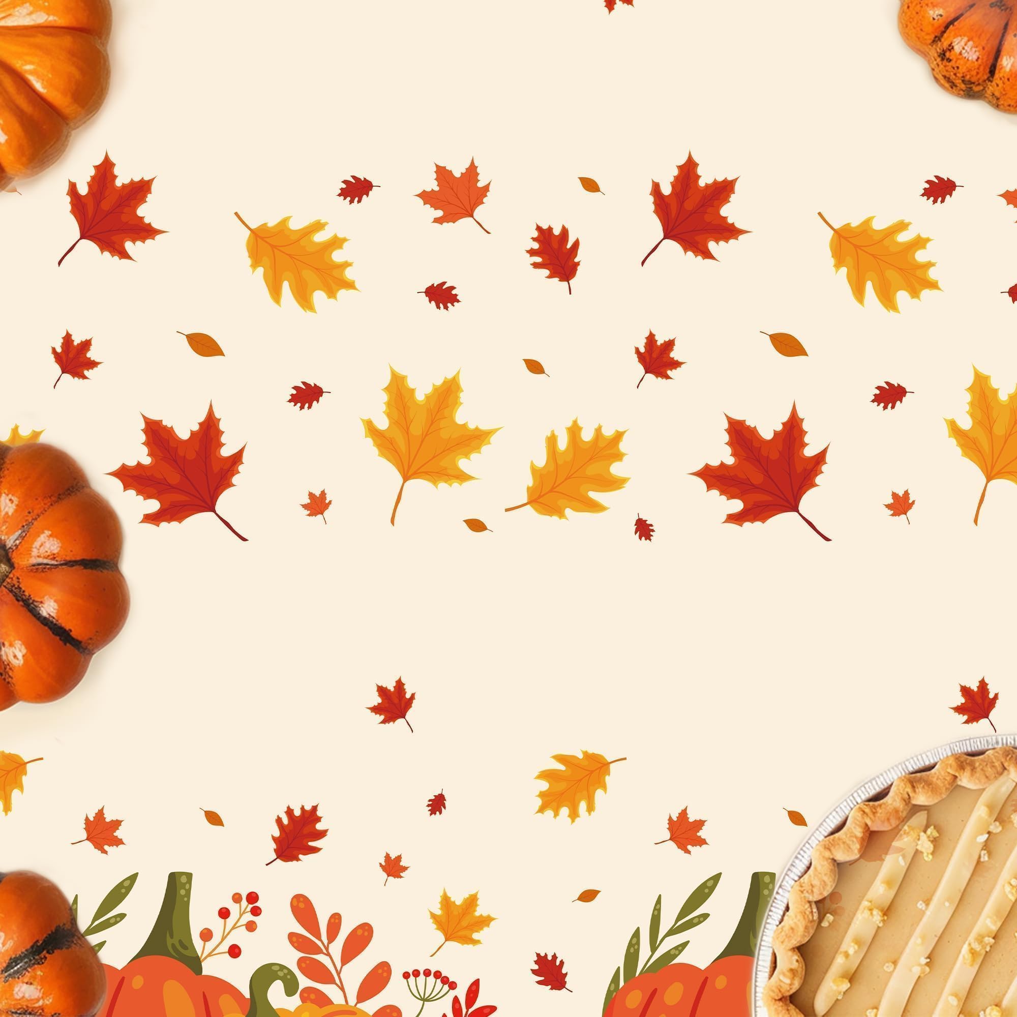 3 Pack Thanksgiving Disposable Tablecloths,54 x 108 Inch Thanksgiving Decorations,Give Thanks Table Cloth for Rectangular,Pumpkin Maple Tablecloths for Home,Party,Outdoor Picnic,Fall Theme,Baby Shower
